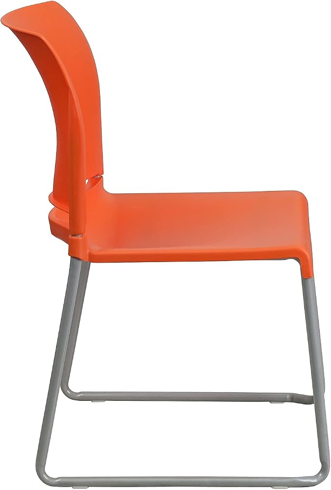 Flash Furniture Hercules Stack Chair, Orange | Sled Base, Powder Coated, Contoured, 880 LBS. Weight Capacity - Image 7