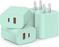 [4 Pack] USB C Charger Block Fast Charging Multiport Adpater [PD 20W USB-C & QC 3.0 USB-A Port] for iPhone 17/16/15/14/13/12/11/X/8, iPad, Galaxy, Google & More [Green] by CXX