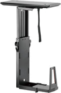 Desky Sliding CPU Mount – Under Desk Adjustable PC Holder with 360° Swivel & Slide Track, Fits Most Towers, Space-Saving Steel Bracket with Padding for Office or Gaming Setup – Black by Desky