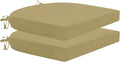 HARBOREST Outdoor Chair Cushions Set of 2, Water Resistant Patio Chair Cushions with Ties, Outdoor Seat Cushions for Patio Furniture, 17"x16"x2", Khaki by HARBOREST