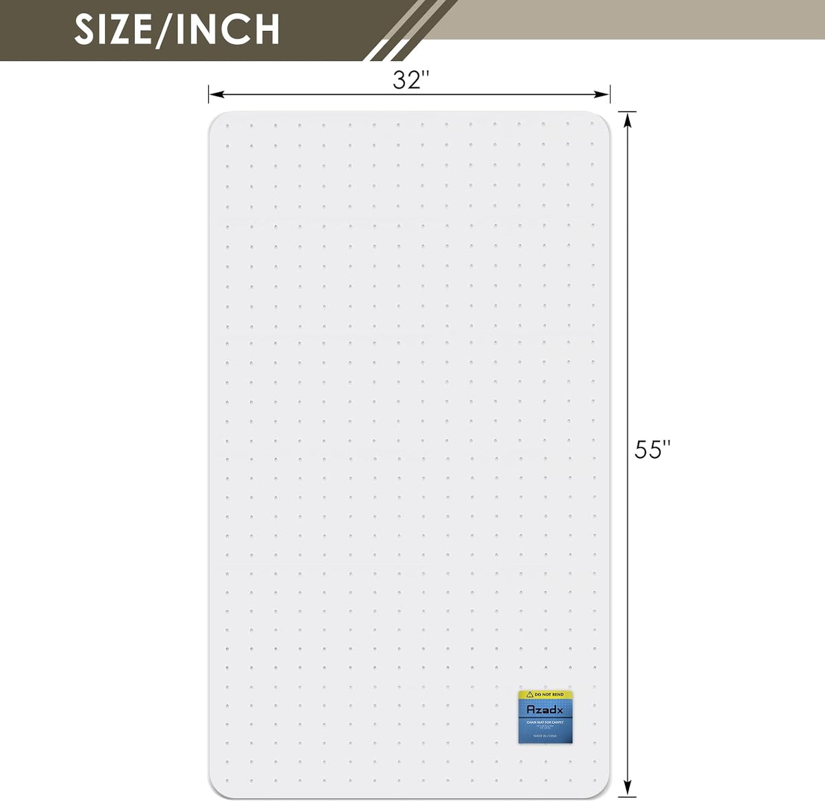 Heavy Duty Office Chair Mat for Carpet 32" x 55" Hard Material - Image 8