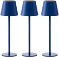 3 Pack Cordless Table Lamp, Portable Battery Operated Lamp with 3 Color Temps and Stepless Dimming, Rechargeable Table Lamp for Dinner, Desk, Cafe, Outdoor (Navy Blue) by Keysays