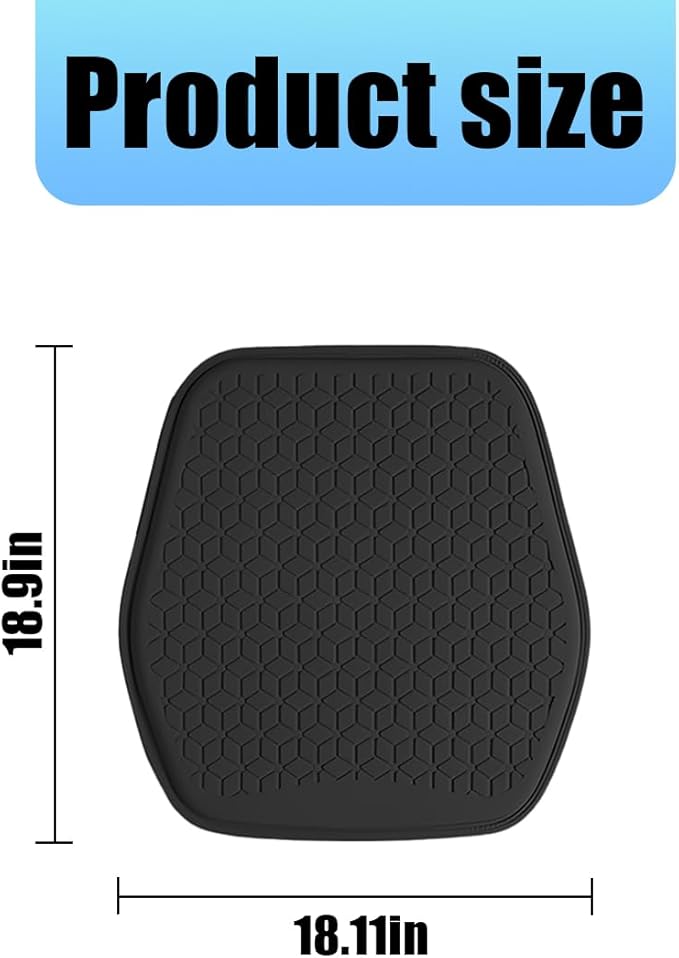 Zpana Gel Car Seat Cushion, Non-Slip Breathable Pad for Driving, Black | Comfortable Automotive Chair Protector Pad, Vehicle Interior Mat Cover Accessories, Universal for SUV Sedan Truck - Image 2