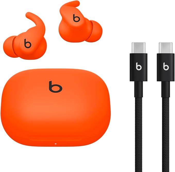 Beats - Powerbeats Fit - Wireless Noise-Cancelling Workout Earbuds with Ultimate Secure Fit with USB-C Charging Cable (1.5m) - Spark Orange by Beats
