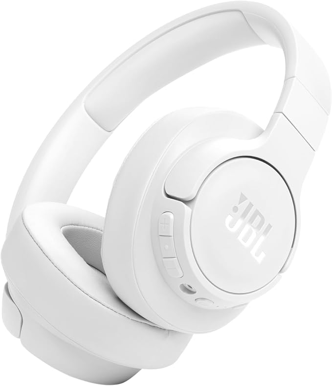 JBL Tune 770NC - Wireless Over-Ear Headphones - White | Adaptive Noise Cancelling with Smart Ambient, Bluetooth 53 with LE Audio, JBL Pure Bass Sound by JBL