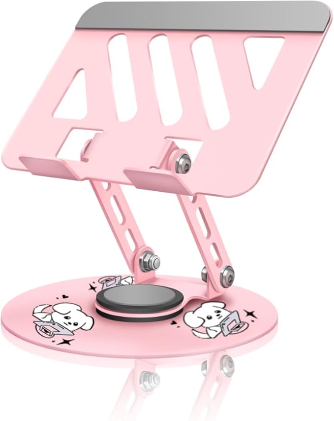 Upgraded 360°Rotating Tablet Stand with Foldable Base - Cute Dog Pattern,Universal for 7-13" Devices (iPad,iPhone,Tablet,Phone) - Ideal for Desk Work,Office,Travel,Home & Painting by ZSAUTHREE