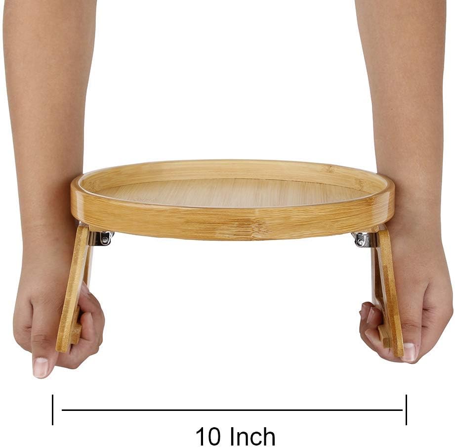 Pekokavo Sofa Arm Clip Tray, Side Table for Remote Controls/Drinks/Gamepads Holder (Bamboo) - Image 3
