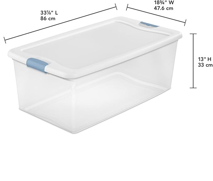 Sterilite Latching Box with Lids for Home and Office, 106 Quart, 24-Pack | Heavy-Duty and Stackable Plastic Containers with Latches for Closet, Cabinet, Bedroom, Bathroom and Dorm Room Organization - Image 2