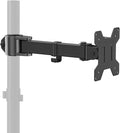 suptek Single Monitor Arm, Universal 1 Tier Arm Fully Adjustable Pole Mount Bracket Monitor Mounting for 13 to 32 inch Screen, Weight up to 22lbs, Mounting Holes 75x75mm to 100x100mm,Black by suptek