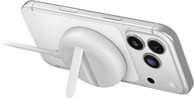 OtterBox Compact Wireless 25W Charging Pad - White | MagSafe & Qi2 Compatible Charging Pad w/ Kickstand - Image 5