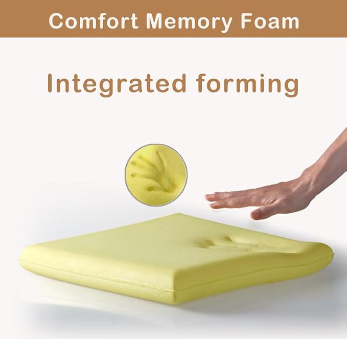 Augld Square Memory Foam Chair Cushion 16x16 in Beige - Image 4