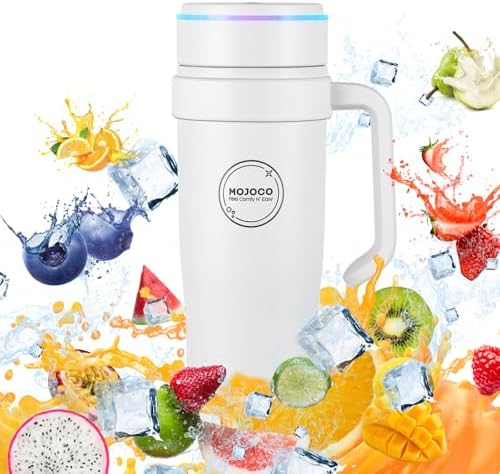MOJOCO Portable Smoothie Blender – 30oz Personal Blender with Insulated Cup for Smoothies & Shakes – Rechargeable/Cordless, Leakproof, Food-Grade Small Juice Maker for Home, Office, Gym, Travel, RV by Mojoco