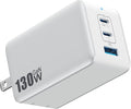 130W USB C Wall Charger,GaN III 3-Port Fast Charging Station,PD QC Foldable Charger Block Portable 65W USB C Laptop Adapter for MacBook Pro/Air,iPad Pro,Galaxy S23,Dell XPS 13,iPhone 16 by Pxwaxpy