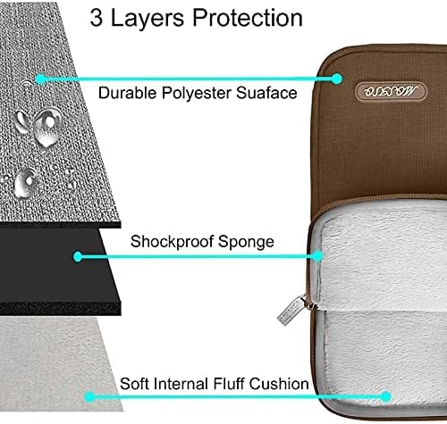 MOSISO Laptop Case 13.3 inch, 13-13.3 inch Laptop Sleeve Bag with Pocket | Compatible with MacBook Air/Pro 13/Pro 14 M5 M4 M3 M2 M1, HP Dell ASUS Lenovo, Polyester Vertical Computer Bag, Light Brown - Image 3