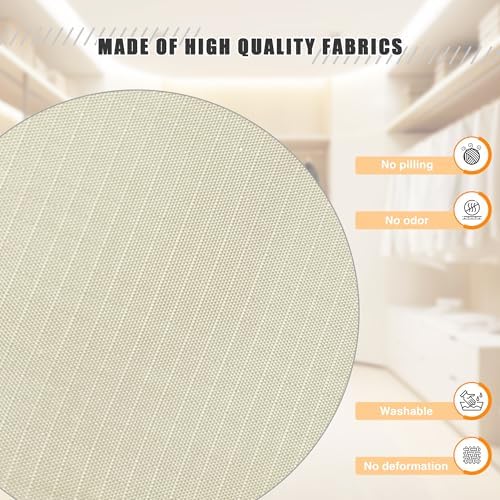 Hanging Closet Organizer 4-Shelf, Oxford Fabric Wardrobe Storage, Beige | Easy-mount foldable design holds clothes, handbags, shoes & accessories; washable Oxford fabric, sturdy and space-saving. - Image 4
