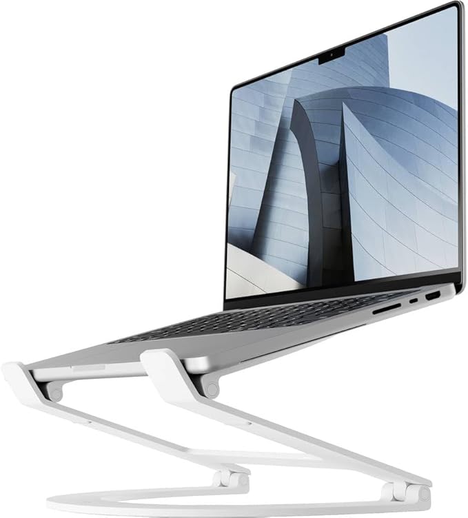 Twelve South Curve Flex | Ergonomic Height & Angle Adjustable Aluminum Laptop/MacBook Stand/Riser, fits 10"-17" by TwelveSouth