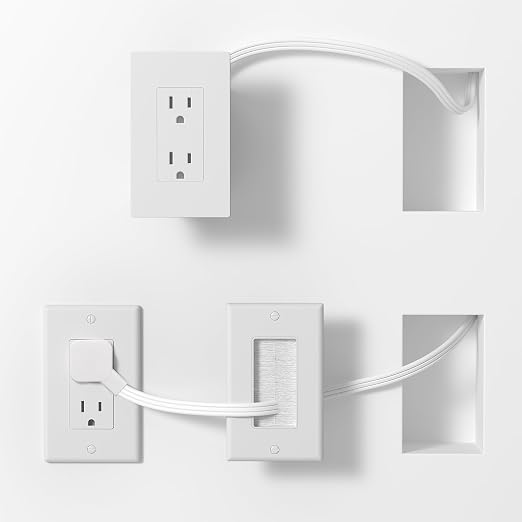 in Wall Cable Management Kit,Recessed Outlet Box for Wall Mount TV, Outlet Relocation Kit for Relocating Unreachable Electrical Outlets,2 AC Outlets,in Wall Extension Cord by Unknown