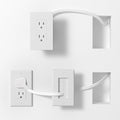 in Wall Cable Management Kit,Recessed Outlet Box for Wall Mount TV, Outlet Relocation Kit for Relocating Unreachable Electrical Outlets,2 AC Outlets,in Wall Extension Cord by Unknown