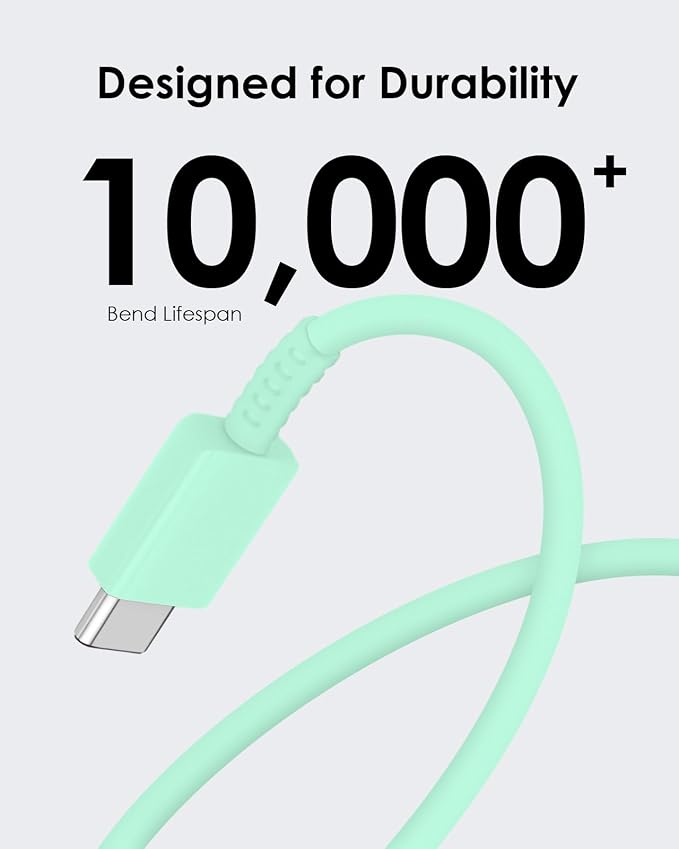AISNI USB C Charger, 2 Pack 25W Type C Charger Fast Charging with USBC Chargers Cable 6 FT Android Phone Charge for Galaxy S25/ /S24/S23+/S22/S21/S20/Phone 17 16 15 Pro Max 16 15 Plus-Green - Image 6