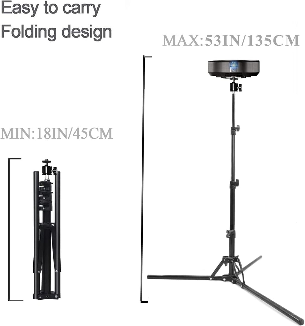 Coret Mini Projector Stand, Portable Camera Holder with 360 Rotatable Head, Adjustable Height 26-60in - Image 3