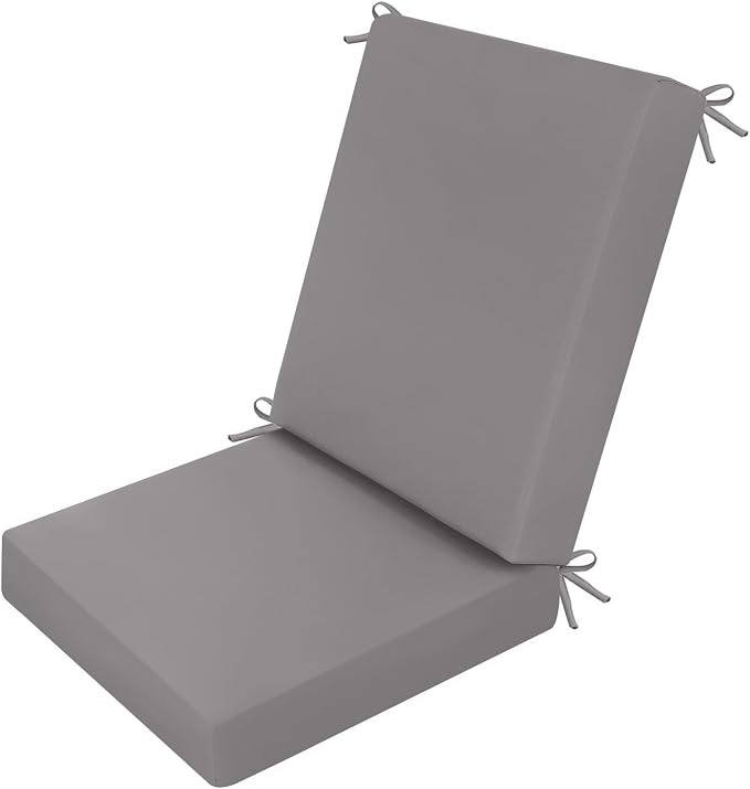 idee-home Outdoor Patio Dining Chair Cushion High Back | Density Foam Chair Cushions Seat with Removable Cover, WeatherResistant Indoor Deep by idee-home