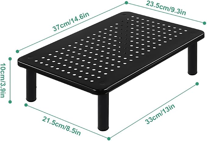FURWOO 2 Pack Laptop Stand Desk Monitor Stand for Computer Printer Notebook 3 Height Adjustable Laptop Riser for Office Home School Black - Image 3