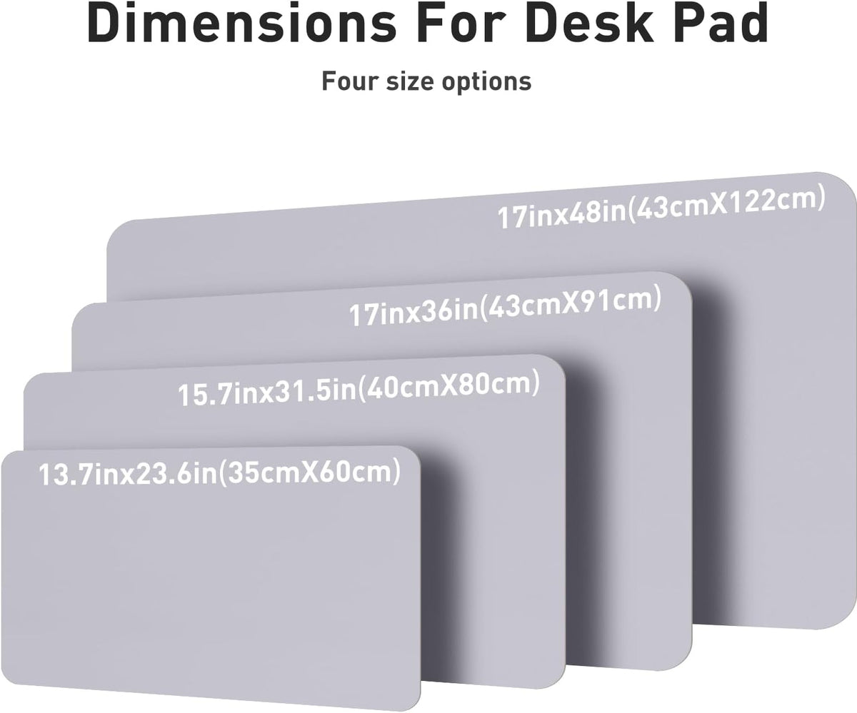Aothia Large PU Leather Desk Pad Protector - Non-Slip Mouse Pad & Writing Mat for Office/Home, Waterproof, Easy to Clean (23.6" x 13.7", Smoky Lavender) - Image 6