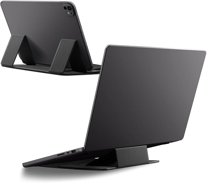 Spigen Slim Fold Portable Laptop Stand Foldable Ergonomic Angle Lift Anti-Slip Compatible with MacBook Neo, MacBook Air, MacBook Pro 11"-16" and iPad/Air/Pro and More - Black (LD201-S8) | Ergonomic Angle Lift Anti-Slip for MacBook Neo, MacBook Air, Mac... by Unknown