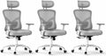 Marsail Ergonomic Office Chair Lumbar Support & Adjustable Armrests, Grey | 2D Headrest, Contoured Seat Cushion, Computer Desk Chair with Wheels for Home and Office by Marsail