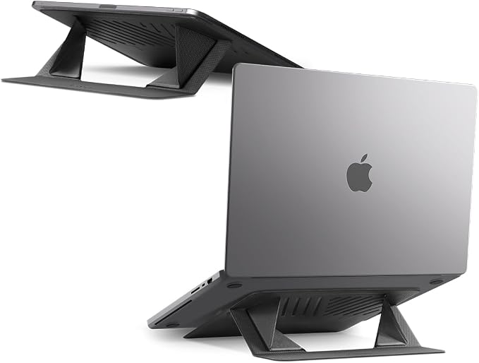Spigen Slim Fold Portable Laptop Stand Foldable | Ergonomic Angle Lift Anti-Slip for MacBook Neo, MacBook Air, MacBook Pro 11"-14" and More - Black by Unknown