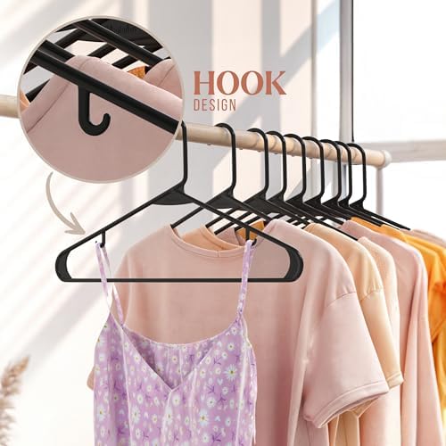 Plastic Hangers 20 Pack Black - Clothes Hangers - Makes The Perfect Coat Hanger and General Space Saving Hangers for Closet and New Apartment Essentials - Percheros Ganchos para Colgar Ropa Hangars - Image 5
