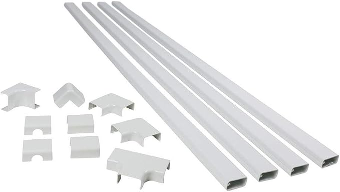 Legrand Wiremold C310 Cordmate III 10 Foot 11 Piece Cord Cover Kit, Organizer for Wall, Holds Up to 5 Cords or Cables, 45"L x 1.5"W, White (1 Pack) | Cord Hider, On Wall, Self Adhesive, Hide up to 5 Cords, Cut to Size, Customizable, Cable Concealer, Pa... by Legrand-Wiremold