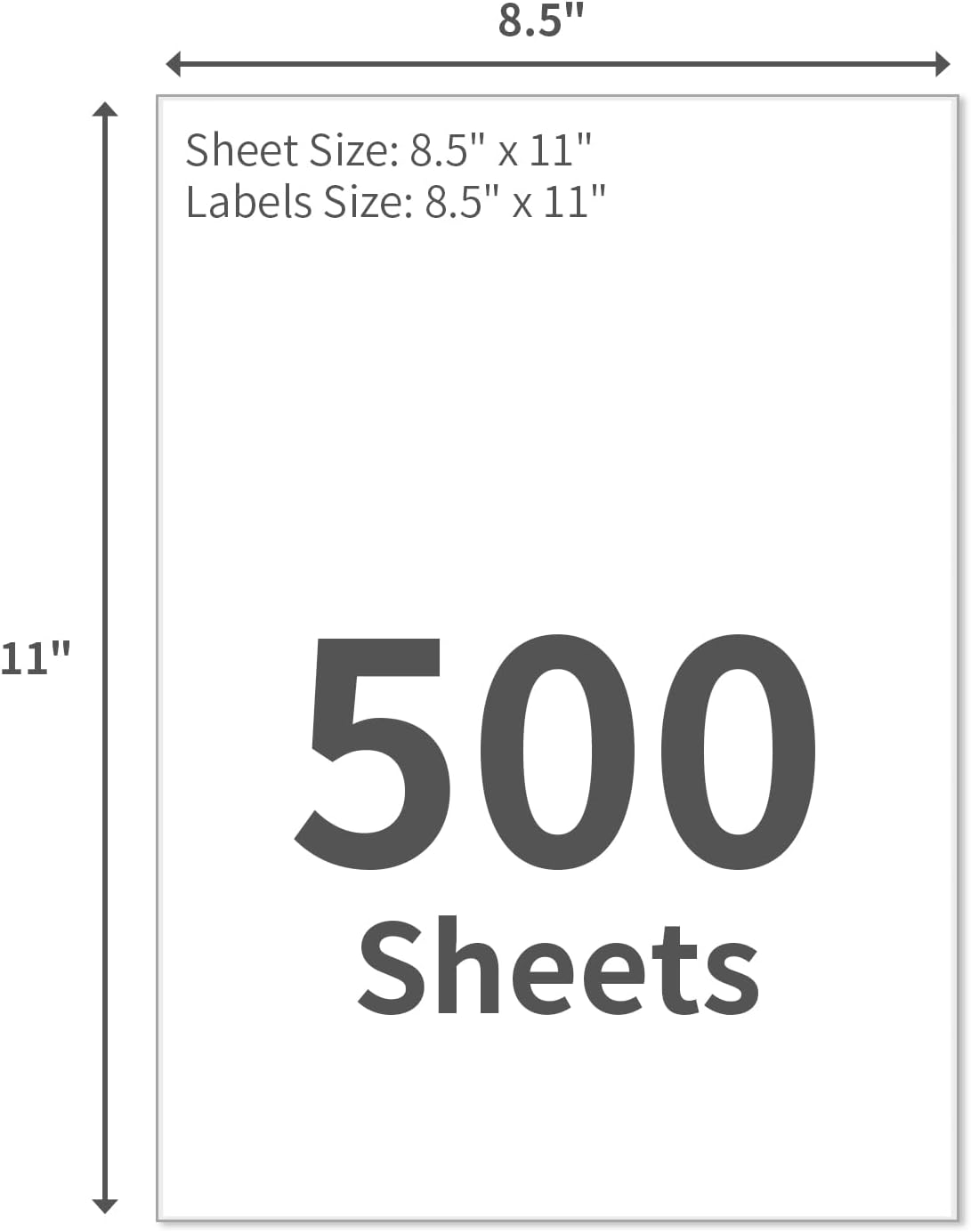 9527 Product Full Sheet Shipping Labels, 8-1/2" x 11" Blank White Sticker Paper, Self Adhesive Address Labels for Laser/Inkjet Printers, 500 Labels - Image 3