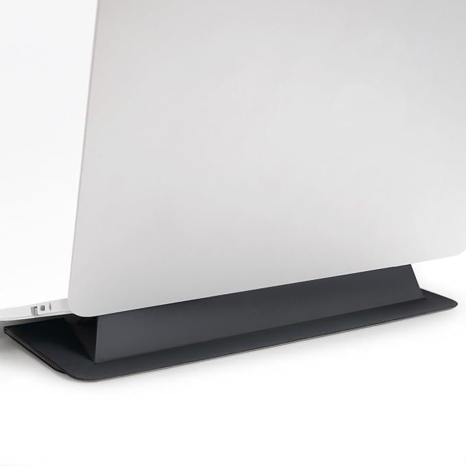 Laptop Stand for Desk, Office, Ergonomic Notebook Stand, Foldable & Portable Travel FlatStand, Lightweight, Anti-Slip, Compatible with MacBook Air, Pro, and Up to 15.4" Laptops (Charcoal) by SenseAGE