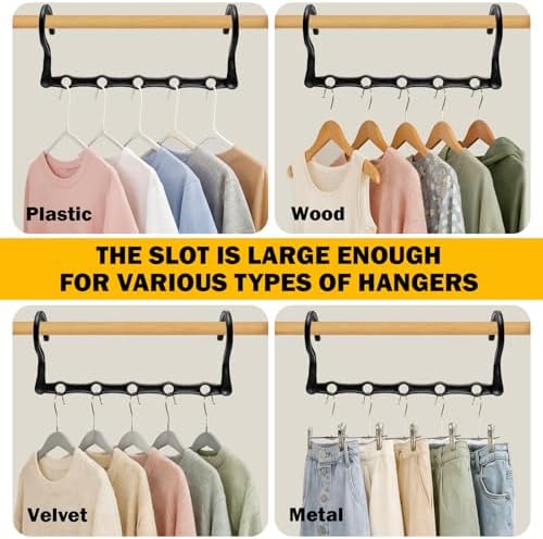 Closet Organizers and Storage, 8 Pack Stronger Space Saving Hangers for 40 Clothes, College Dorm Room Essentials for Guys Girls, Clothes Hanger with 5 Holes, Closet Storage, Magic Home Organization | College Dorm Room Essentials for Guys Girls, Clothes... - Image 6