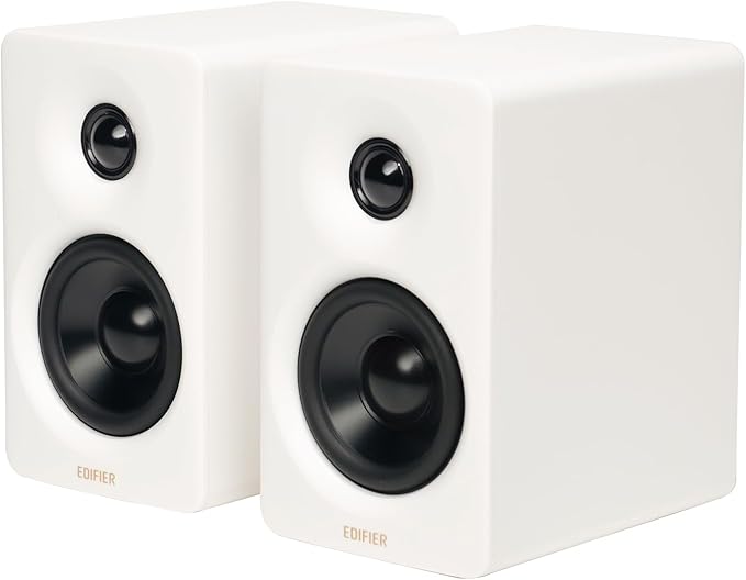 Edifier M60 Multimedia Speaker, 66W RMS Computer Speaker, White | Bluetooth 5.3, Hi-Res Audio with LDAC, 3" Mid Bass & 1" Tweeter, USB-C AUX Inputs, Compact Desktop Speaker by Edifier