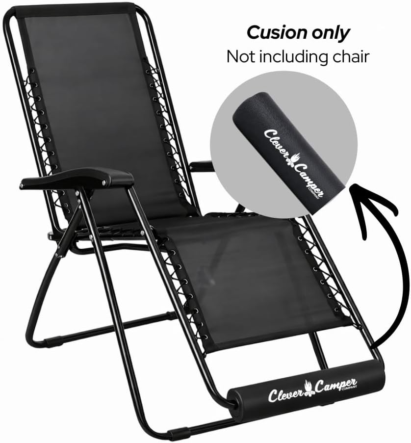 Zero Gravity Chair Foot Rest Cushion L 17.75" Black - Image 7