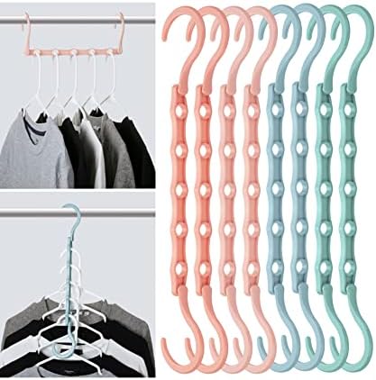 Mr. Pen- Space Saving Hangers, 8 pcs, 360° Rotating Hooks | Magic Cascading Hanger Organizer with 5 Enclosed Slots, Closet Organizers and Storage for Clothes by MrPen