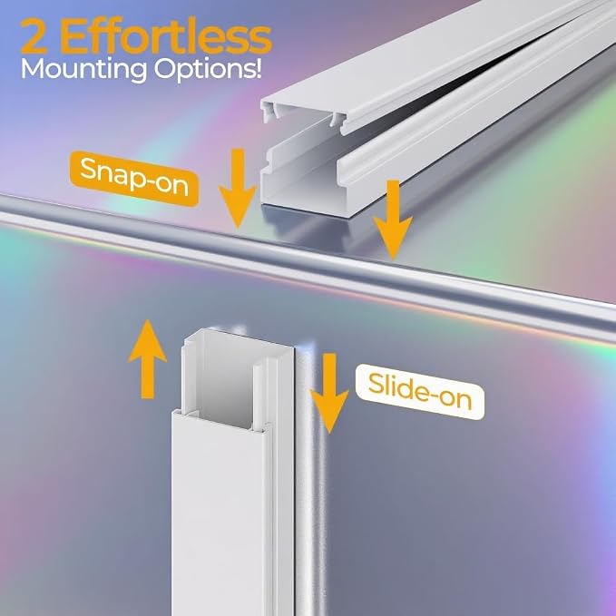113.4in Cord Hider Kit, Cord Covers for 3-4 Wires on Wall, Self-Adhesive Tv Cable Hider, Paintable Wire Hider Wire Covers for Cords on Wall, Cable Cover Management Kit, L14.2 W1.18 H0.6in, White - Image 6