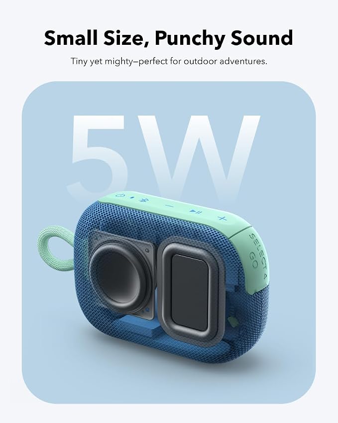 Soundcore Select 4 Go Bluetooth Shower Speaker by Anker, IP67 | 20H Playtime, Floatable, Dustproof, Ultra-Portable Bluetooth Speaker, Powerful Sound, Ideal for Outdoors/Home/Travel-Blue - Image 5