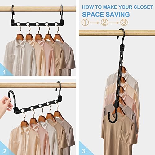 24 Pack Hangers Space Saving Magic Space Saver Smart Plastic Hangers Black | Clothes Hanger Organizer Closet Organizers and Storage for Closet Wardrobe Apartment College Dorm Room Essentials - Image 4