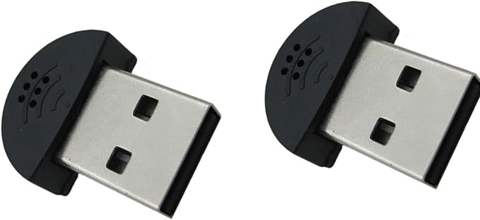 2 Pcs USB 2.0 Mini Microphone for Raspberry Pi 5 4 Model B, Module 3B+, Laptop/Desktop PC Plug and Play for Skype, MSN, Yahoo Recording, YouTube, Google Voice Search and Games by SuziePi