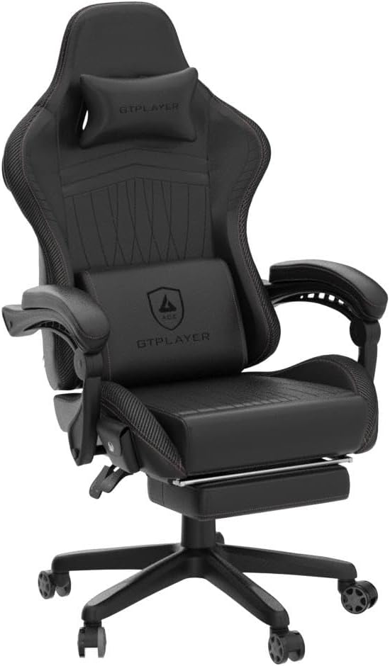 GTPLAYER Gaming Chair with Speakers, Video Game Chairs with Footrest, PC Gamer Chairs for Adults - Padded High Back Ergonomic Reclining Silla Gamer, Linkage Armrest, Ace Pro, Red - Image 4