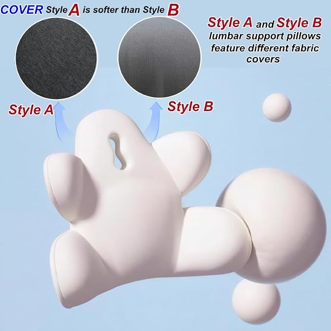Lumbar Support Pillow for Office Chair, Back Support Pillow for Car, Chair | Office Chair Back Support Improve Lower Back Pain Relief & Sitting Posture, Memory Foam Back Cushion for Long Sitting - Image 3