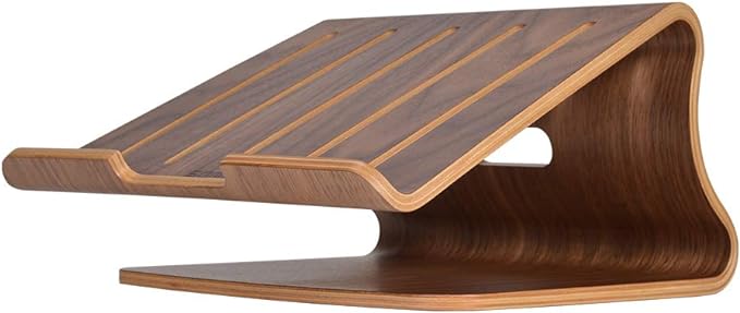 Wood Laptop Stand for Desk,Laptop Holder Stand,Wooden Cooling Computer Holder,Suitable for Most laptops Heat Dissipation Shelf (Walnut) by SAMDI