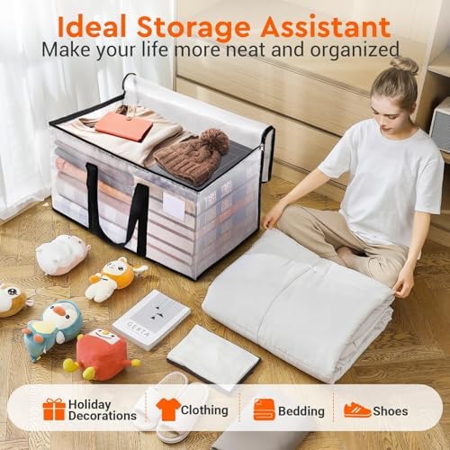 BlissTotes Moving Bags, 93L 2-Pack Storage Bags, Moving Boxes | Moving Box Heavy Duty Extra Large, Moving Totes with Zipper, Large Packing Bag with Reinforced Handles, Packaging Moving - Image 5