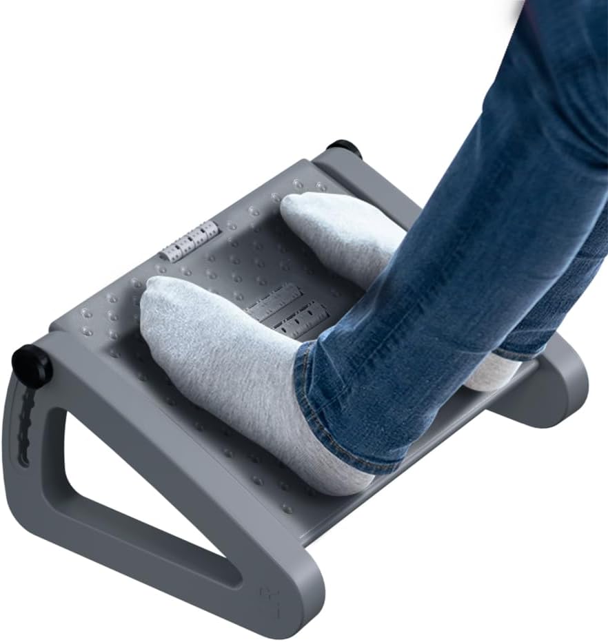 Foot Rest for Under Desk At Work, Six Heights Adjustable Foot Stool by ZLMHYYM