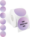 2 Inch Purple Round Thermal Sticker Labels, Self-Adhesive Circle Direct Thermal Labels, Multi-Purpose Roll Sticker Labels for DIY Logo Design, QR Code, Name Tag（ 600 Labels，1 Roll） by Yeachlaing