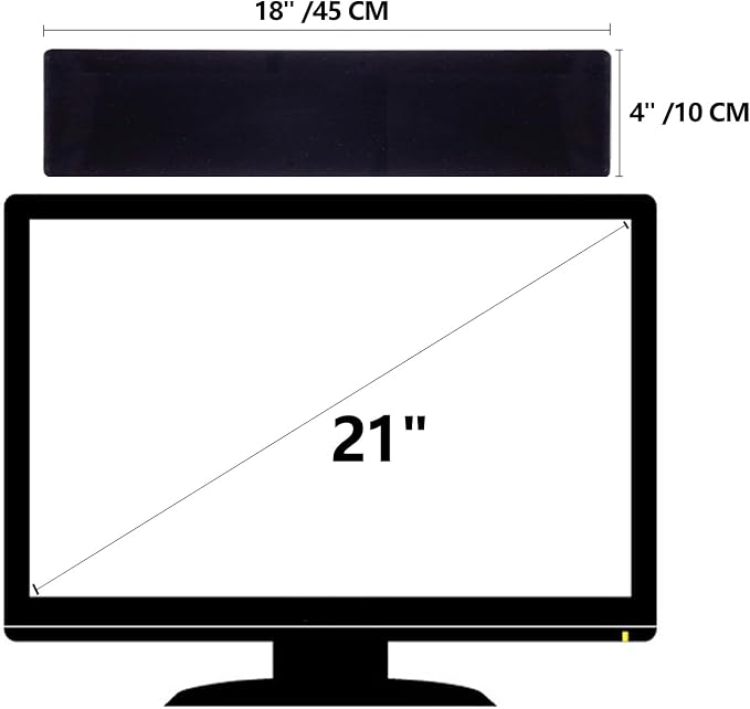 2 Pack Black Monitor Memo Board Top Mount,18" Monitor Sticky Note Holder,Sticky Boards,Message Board for Computer Monitors - Image 2