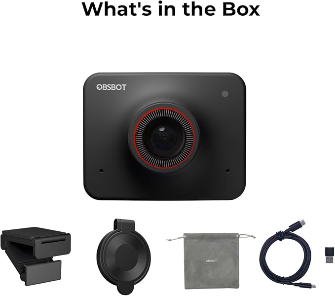 OBSBOT Meet AI-Powered 4K Webcam, AI Framing & Autofocus, Webcam with Microphone, Background Bokeh, 60 FPS, HDR Low-Light Correction, Beauty Mode, Webcam for PC, Streaming, Conference, Gaming, etc. | Webcam with Microphone, Background Bokeh, 60 FPS, HD... - Image 7